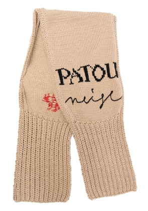 Patou logo-print wool scarf - Neutrals