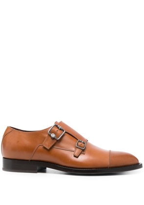 Jimmy Choo double-buckle leather loafers - Brown