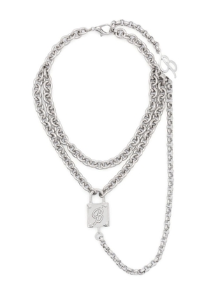 Blumarine padlock-detail polished-finish necklace - Silver