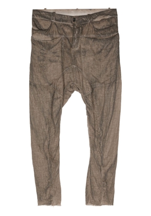 Masnada drop-crotch linen trousers - Brown