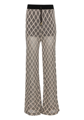 LIU JO diamond-pattern knitted trousers - Black