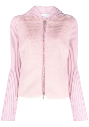 Blumarine hooded wool cardigan - Pink