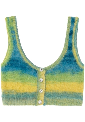 RE/DONE marl-knit cropped bra - Yellow
