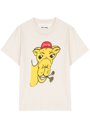 STORY mfg. Camel organic-cotton T-shirt - Neutrals