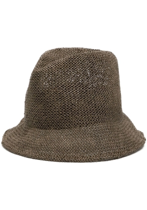Casey Casey woven straw fedora hat - Brown