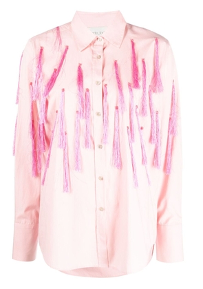 Forte Forte fringe-detail cotton shirt - Pink