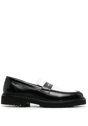 VINNY'S two-tone design leather penny loafers - Black