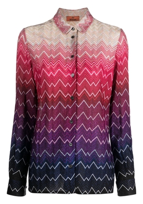 Missoni zigzag-pattern gradient-effect shirt - Purple