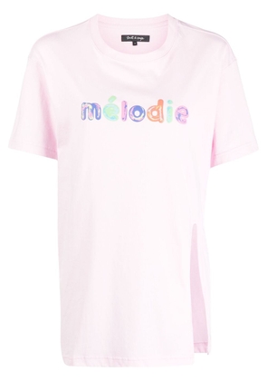 tout a coup slogan-print cotton T-shirt - Pink