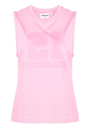 CHOCOOLATE graphic logo-print tank top - Pink
