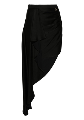Elisabetta Franchi asymmetric draped midi skirt - Black