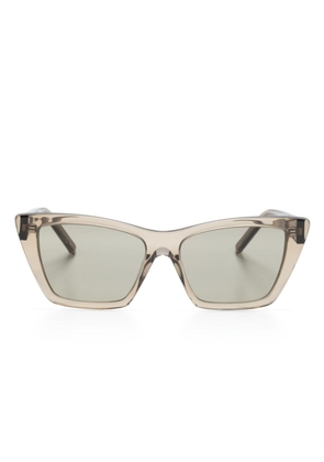 Saint Laurent Eyewear logo-lettering cat-eye sunglasses - Brown