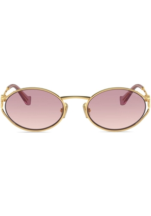 Miu Miu Eyewear oval-frame gradient-lenses sunglasses - Gold