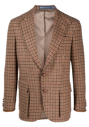 Polo Ralph Lauren houndstooth-pattern wool blazer - Brown