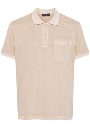 Fay logo-embroidered cotton polo shirt - Neutrals