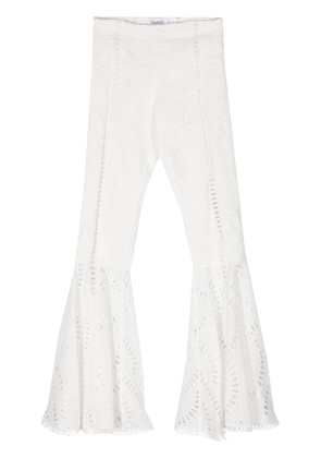 Charo Ruiz Ibiza Trouk embroidered flared trousers - White
