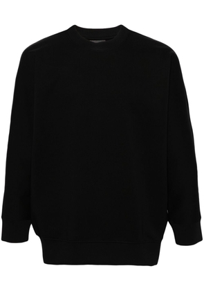 Emporio Armani logo-embroidered jersey sweatshirt - Black