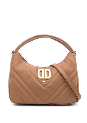 DKNY Delphine logo-plaque quilted tote bag - Neutrals