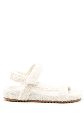 Sarah Chofakian fluffy touch-strap sandals - White