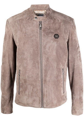 Philipp Plein Suede Padded jacket - Grey