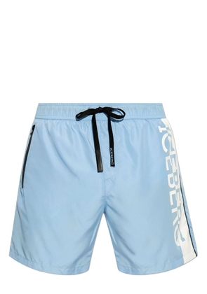 Iceberg logo-print drawstring swim shorts - Blue