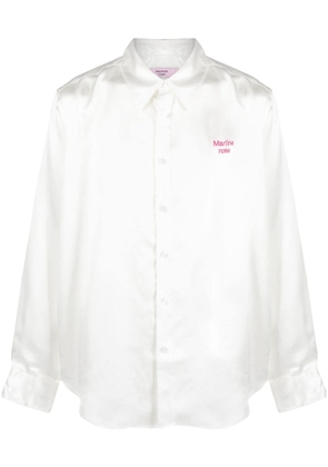 Martine Rose logo-embroidered satin-finish shirt - White