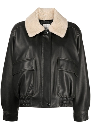 STUDIO TOMBOY shearling-collar faux-fur jacket - Black