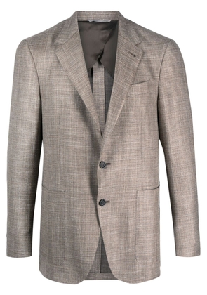 Canali single-breasted wool-linen blazer - Neutrals