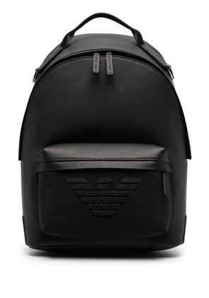 Emporio Armani embossed-logo backpack - Black