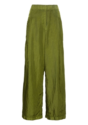 DRIES VAN NOTEN overdyed pleated trousers - Green
