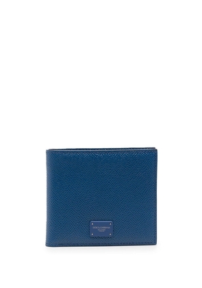 Dolce & Gabbana logo-plaque bi-fold wallet - Blue