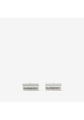 Burberry Logo Engraved Palladium-plated Cufflinks