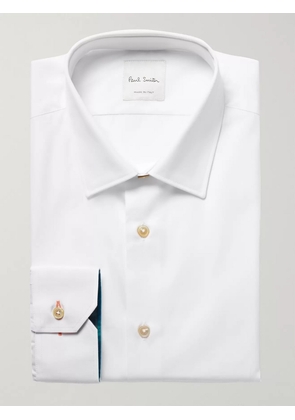 Paul Smith - White Slim-Fit Contrast-Cuff Cotton-Poplin Shirt - Men - White - UK/US 15