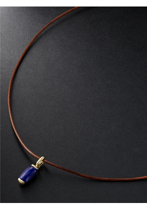 Fernando Jorge - 18-Karat Gold, Leather and Lapis Lazuli Pendant Necklace - Men - Blue