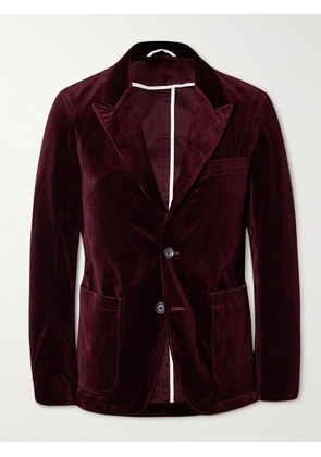 Oliver Spencer - Mansfield Slim-Fit Cotton-Velvet Suit Jacket - Men - Burgundy - UK/US 36