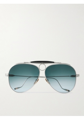 Jacques Marie Mage - Diamond Cross Ranch Aviator-Style Silver-Tone Sunglasses - Men - Silver