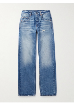 SAINT LAURENT - Straight-Leg Distressed Jeans - Men - Blue - UK/US 27