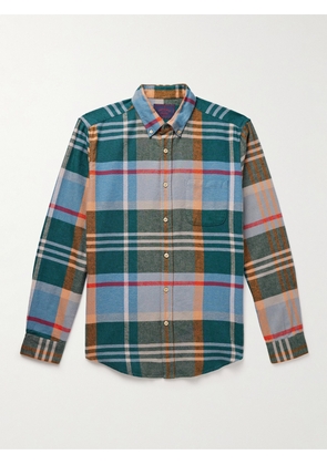 Portuguese Flannel - Realm Button-Down Collar Checked Cotton-Flannel Shirt - Men - Blue - XS