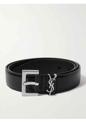 SAINT LAURENT - 3cm Leather Belt - Men - Black - EU 80
