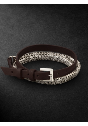 John Hardy - Classic Silver and Leather Chain Bracelet - Men - Brown
