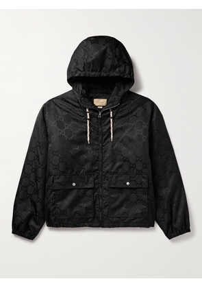 Gucci - Padded Logo-Jacquard Shell Hooded Jacket - Men - Black - IT 44
