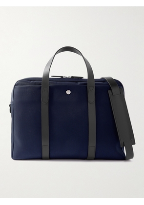 Mismo - M/S Endeavour Leather-Trimmed Ballistic Nylon Briefcase - Men - Blue