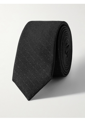 SAINT LAURENT - 5cm Polka-Dot Wool and Silk-Blend Jacquard Tie - Men - Black - L