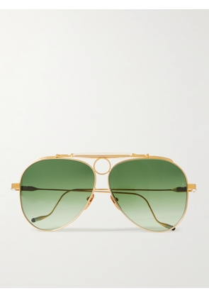 Jacques Marie Mage - Diamond Cross Ranch Aviator-Style Gold-Tone Sunglasses - Men - Gold