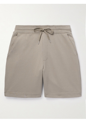 Håndværk - Straight-Leg Pima Cotton-Jersey Drawstring Shorts - Men - Brown - S
