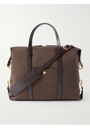 Mismo - Utility Leather-Trimmed Coated-Canvas Weekend Bag - Men - Brown