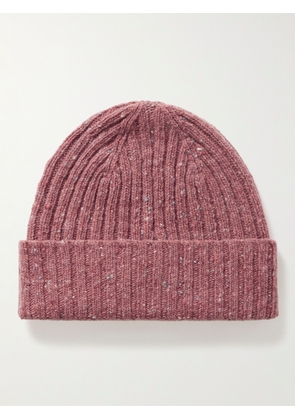 Mr P. - Ribbed Donegal Wool Beanie - Men - Pink