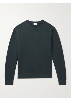 SAINT LAURENT - Logo-Embroidered Cotton-Jersey Sweatshirt - Men - Blue - S