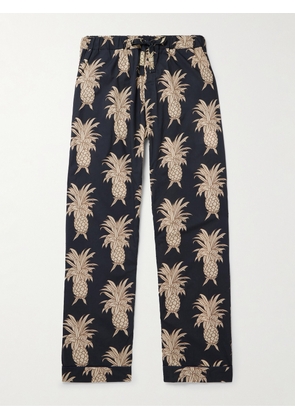 Desmond & Dempsey - Printed Cotton Pyjama Trousers - Men - Black - S