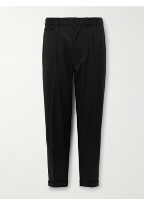 Alex Mill - Slim-Fit Pleated Wool-Blend Gabardine Suit Trousers - Men - Black - UK/US 28